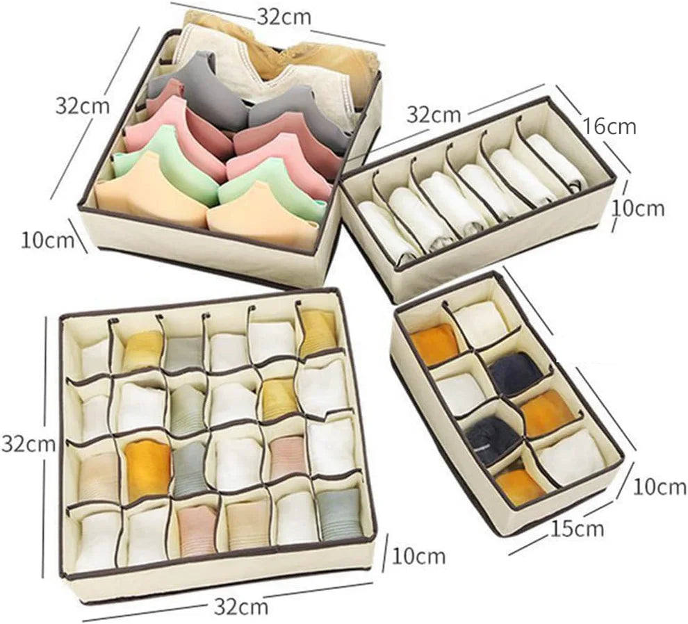 Set of 4 Foldable Bra Organiser