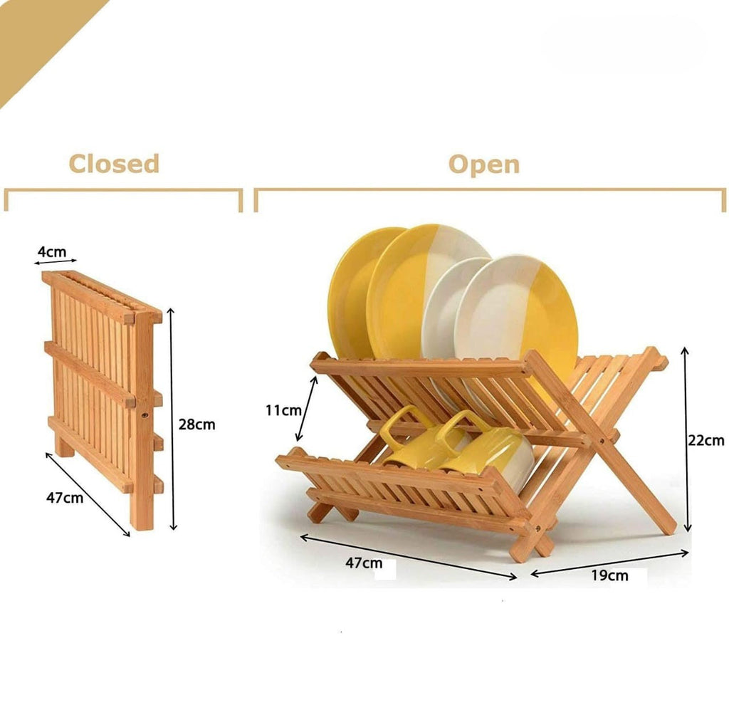 Bamboo Collapsible Dish Drying Rack